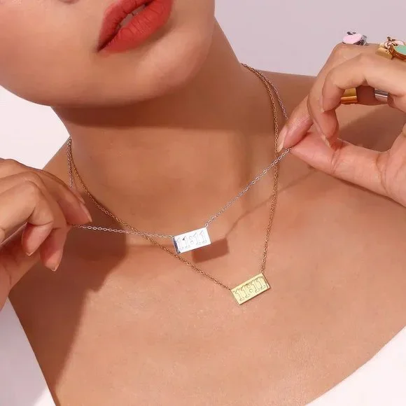 Silver 1111 Angel Number Pendant Necklace Stainless Steel - Picture 5 of 12